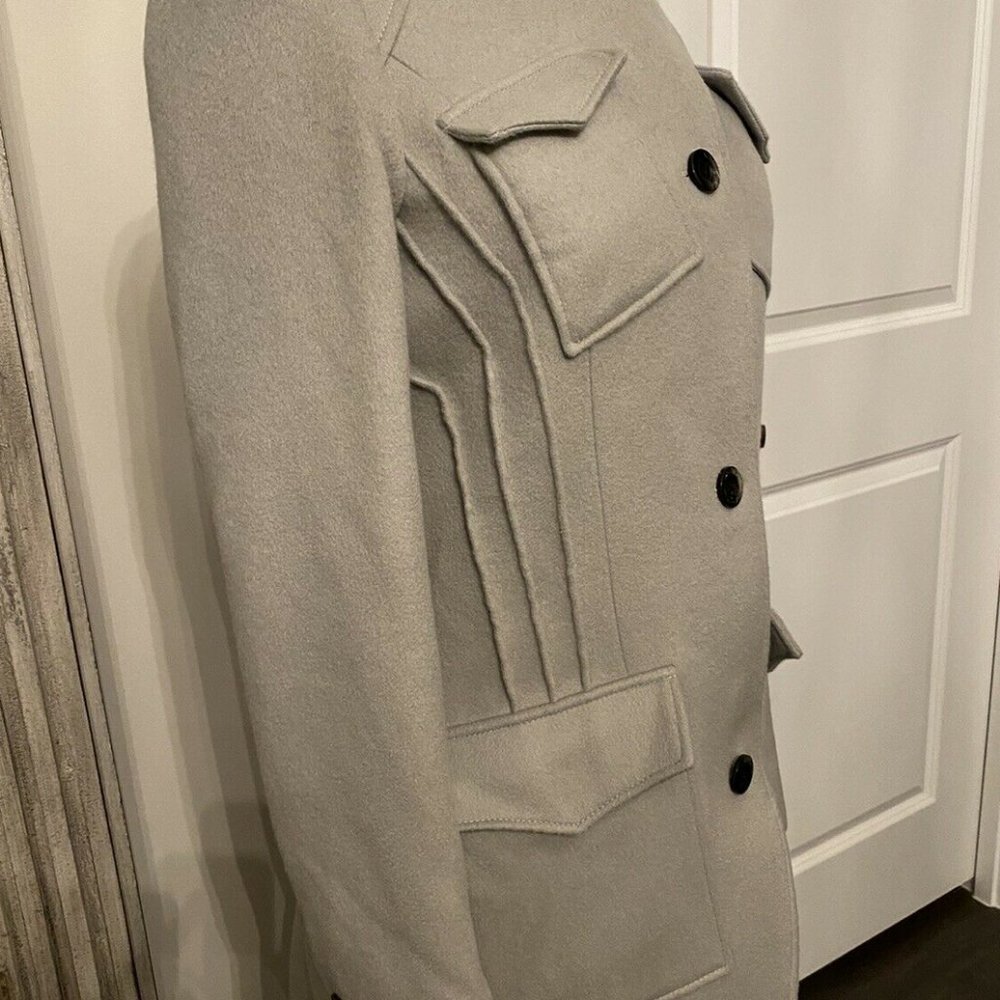 SALE-Off the RUNWAY- THAKOON -Very RARE, Chic, Flattering Coat, Sz 8, GREY Wool - Picture 9 of 12